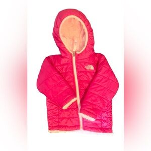 The North Face reversible Fuchsia Hooded Jacket.